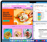 MacBook Air com várias apps abertas