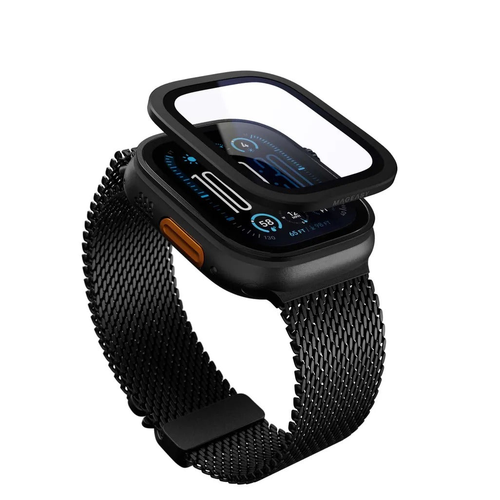 Mageasy Sapphire Apple Watch Ultra Full Screen Protector - Midnight Black
