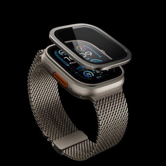 Mageasy Sapphire Apple Watch Ultra Full Screen Protector - Natural Titanium