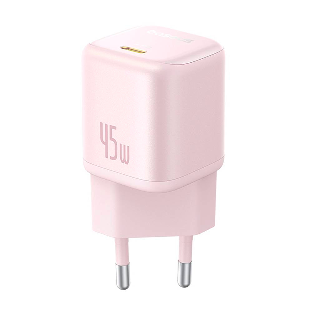 Carregador Baseus Picogo Gan 1C 45W Eu Baby Pink