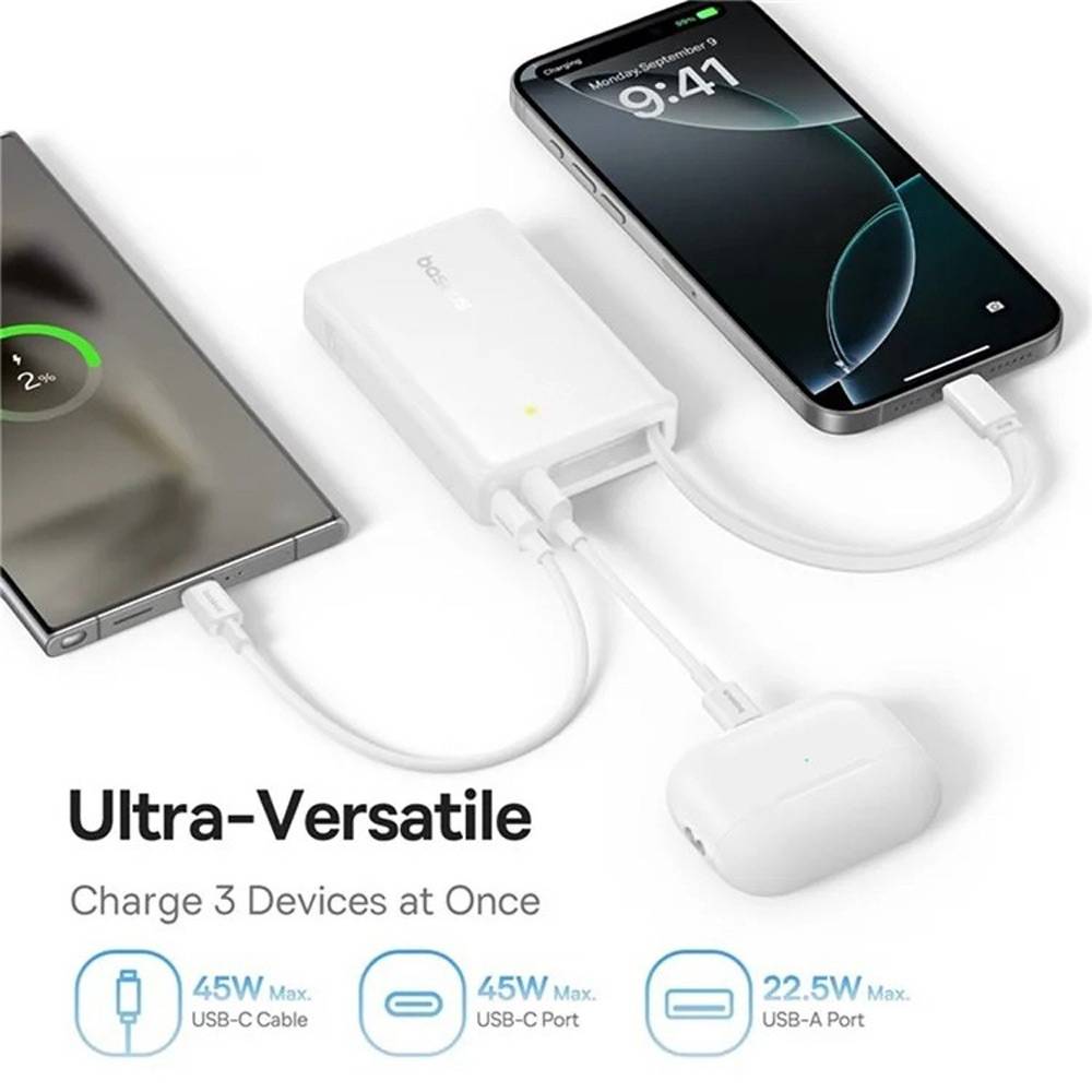 Powerbank Baseus Picogo Display 10000mAh 45W Branca
