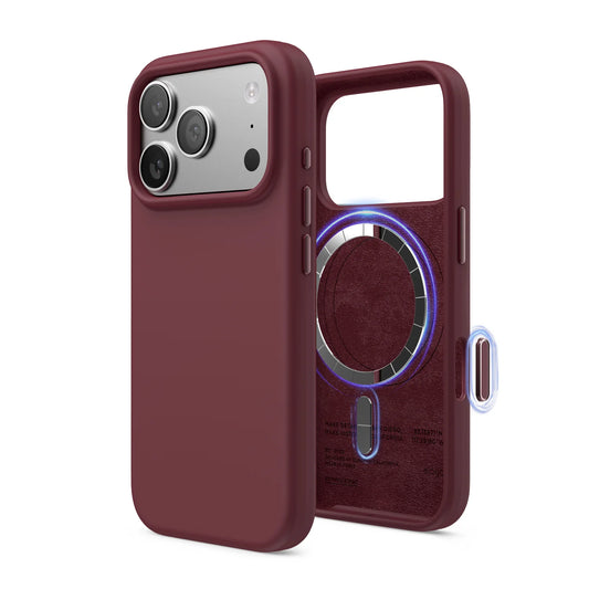Capa Elago Magnetic Silicone iPhone 17 Pro Burgundy