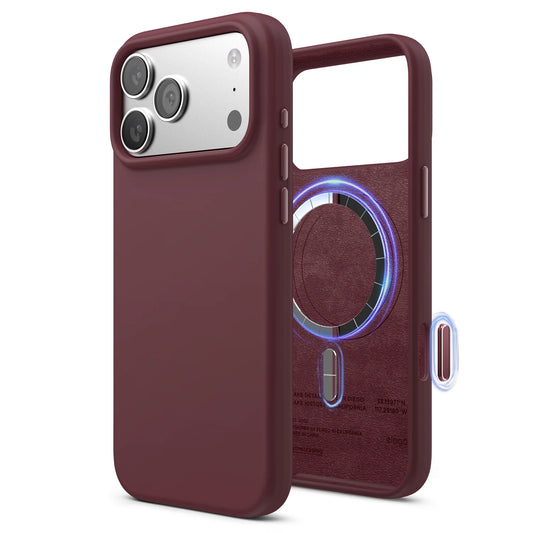 Capa Elago Magnetic Silicone iPhone 17 Pro Max Burgundy