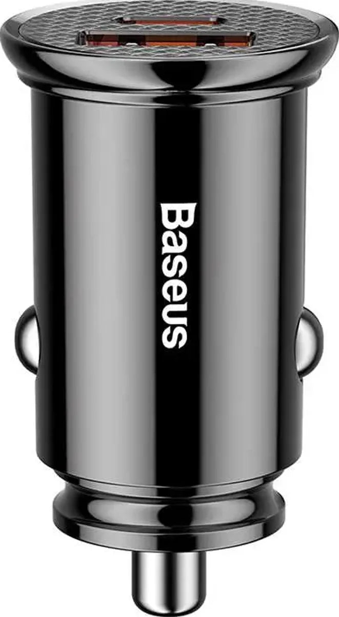 Baseus Carregador Circular Plastic A+C 30W Pps Car Charger Black