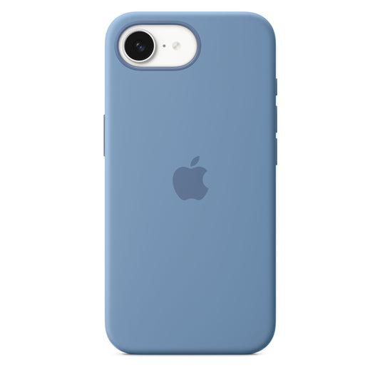 Capa em silicone para iPhone 16e – Azul-inverno