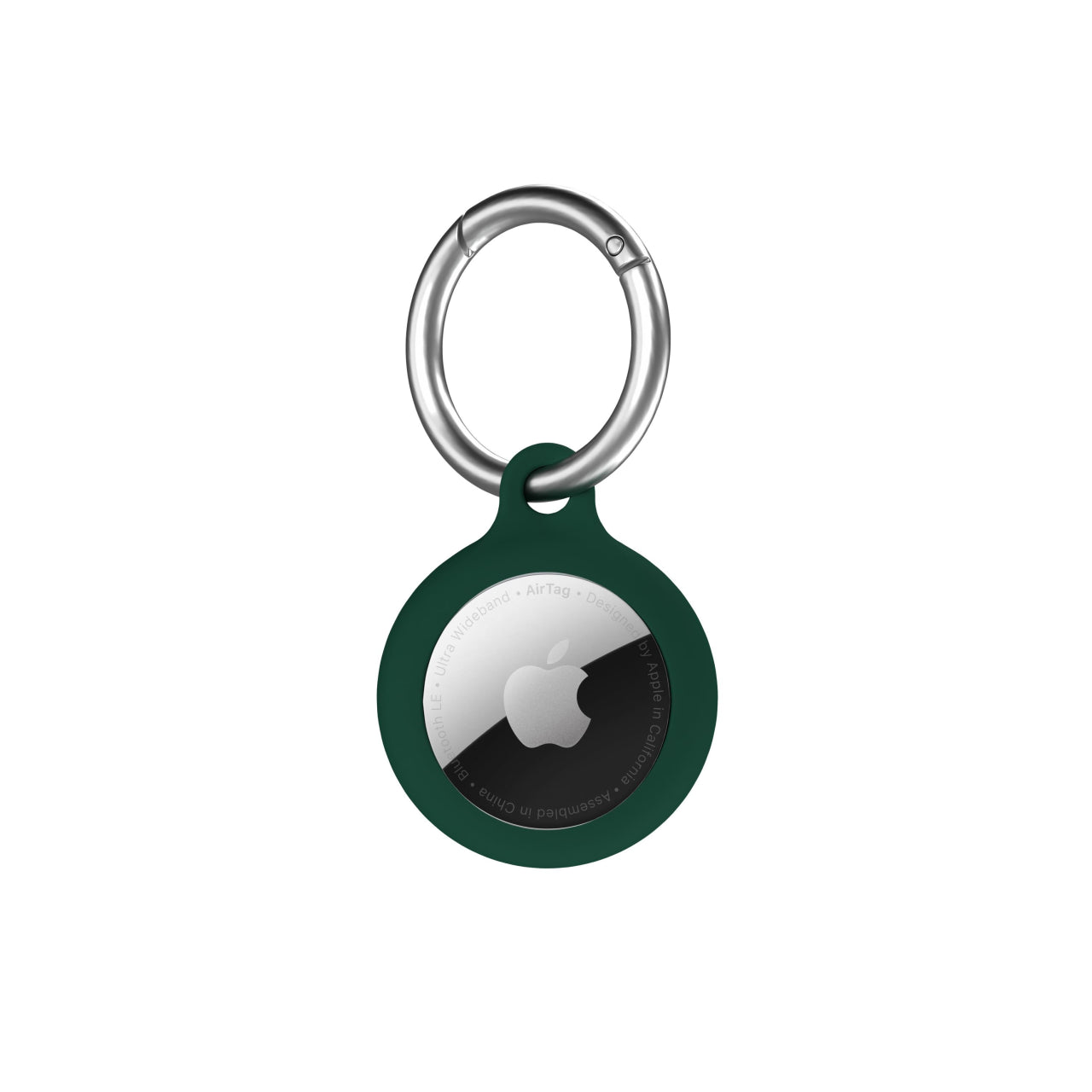 Airtag Secure Silicone Key Clip , Leaf Green