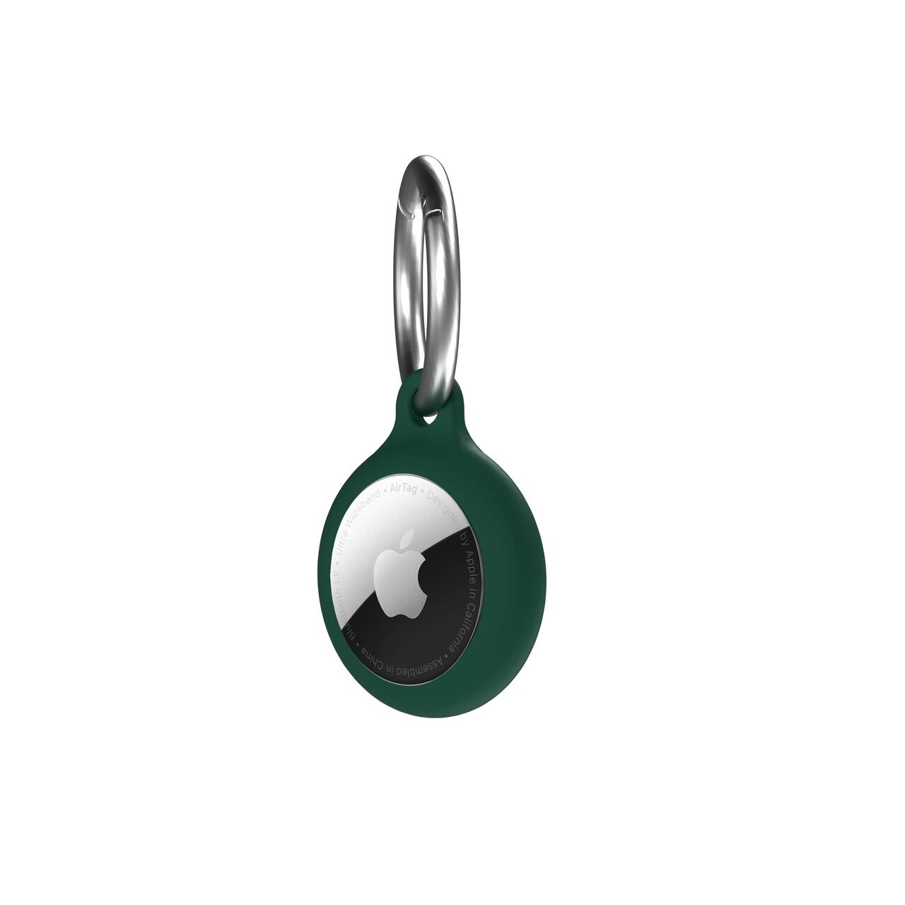 Airtag Secure Silicone Key Clip , Leaf Green