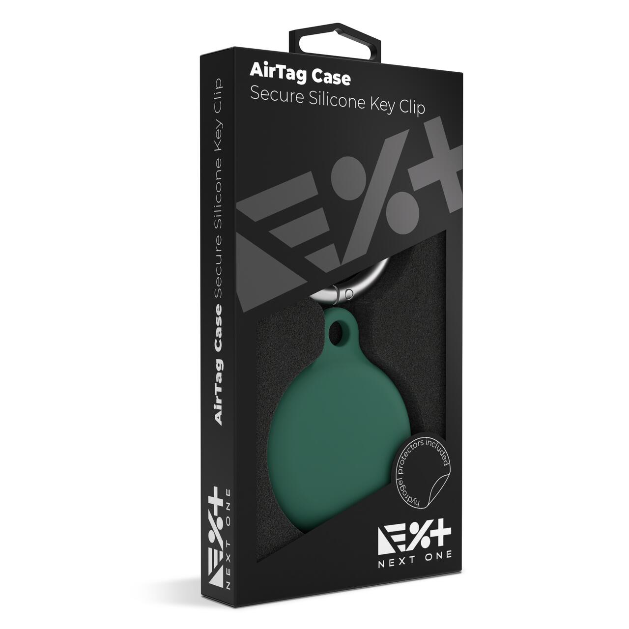 Airtag Secure Silicone Key Clip , Leaf Green