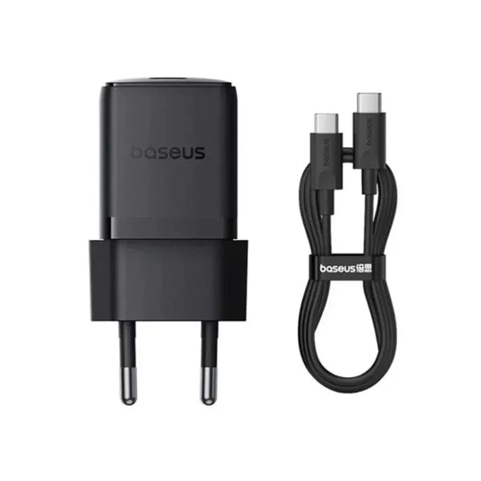 Baseus Carregador Palm Fast Charger 1C 30W Eu Cluster Black(With: Mini White Cable Type-C)