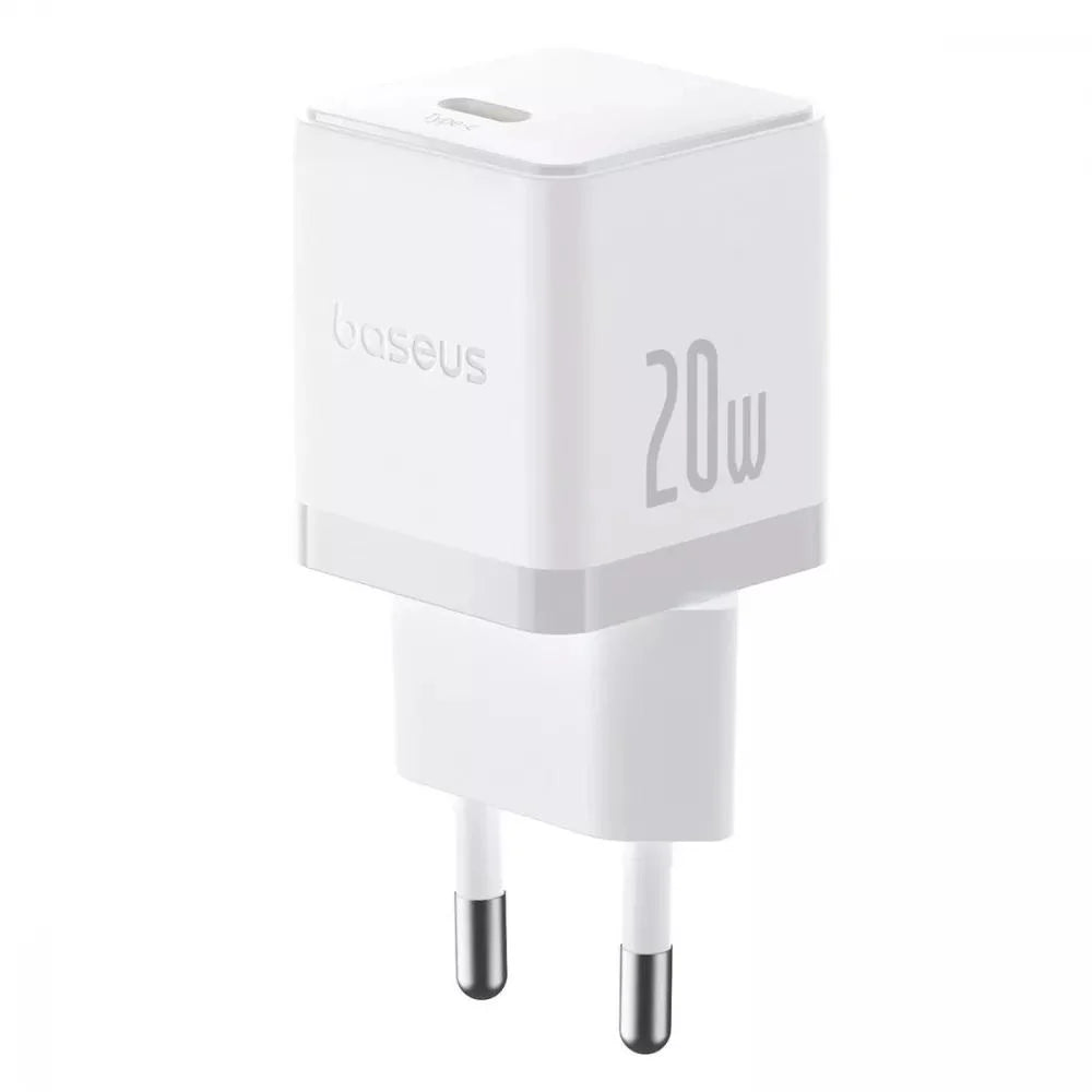 Baseus Carregador Palm Fast Charger 1C 20W Eu Moon White (With Mini White Cable Usb-C