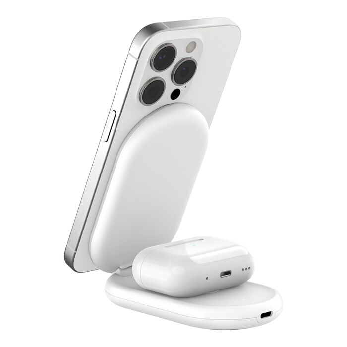 BoostCharge 2-in-1 Magnetic Foldable Wireless Charger with Qi2 15W
