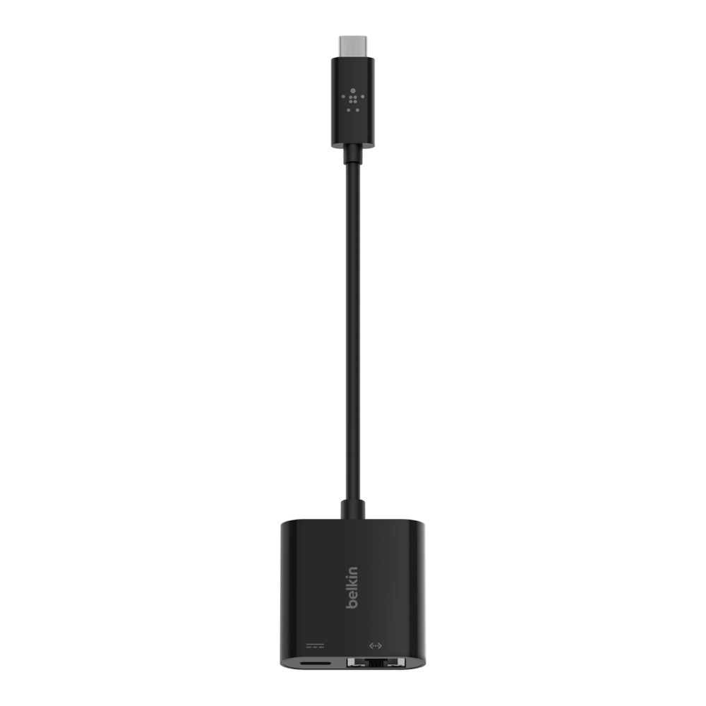 BELKIN Adaptador USB-C para Ethernet Gigabit (RJ-45) + Porta de Carregamento USB-C PD - Preto