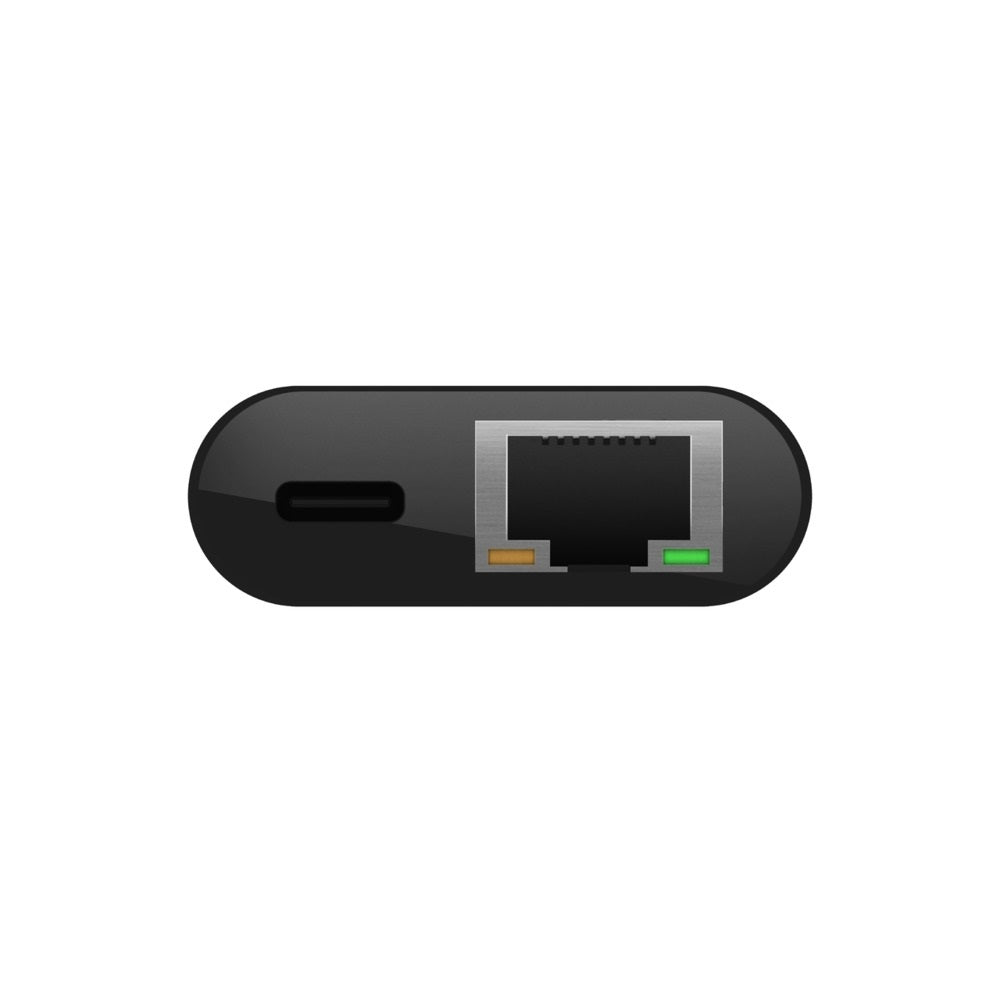 BELKIN Adaptador USB-C para Ethernet Gigabit (RJ-45) + Porta de Carregamento USB-C PD - Preto