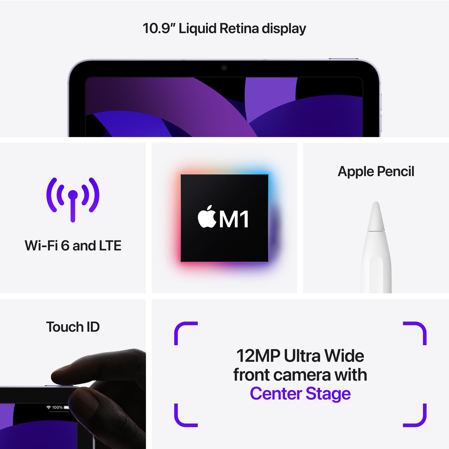 iPad Air (5gen) WiFi+Cellular 64GB (Roxo)