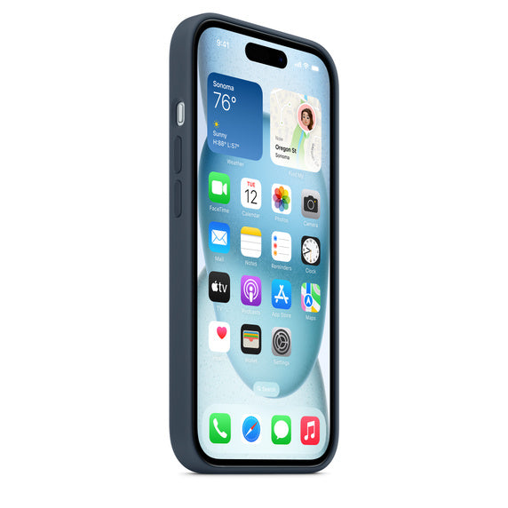 iPhone 15 Silicone Azul Trovoada