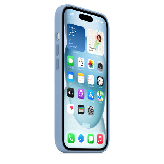 iPhone 15 Plus Silicone Azul-inverno