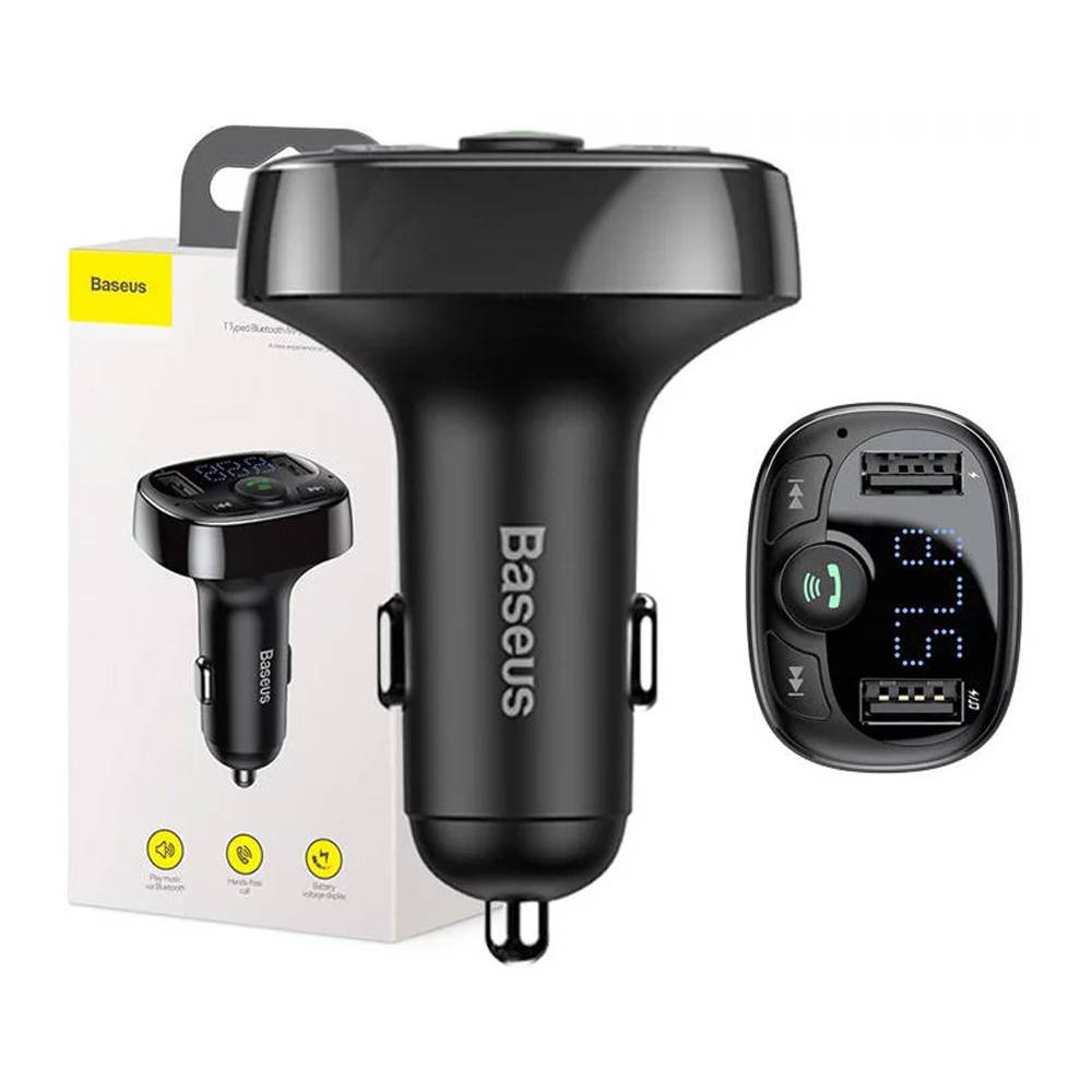 Baseus Car Bluetooth T Shaped S-09A Car Bluetooth Mp3 Player (Standard Edition) Black