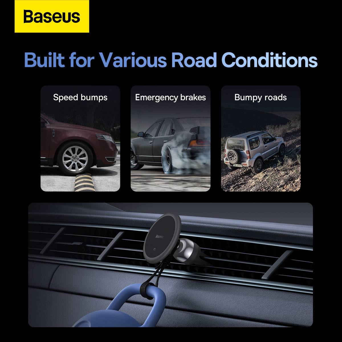 Baseus Suporte C01 Magnetic Phone Holder(Air Outlet Version) Black