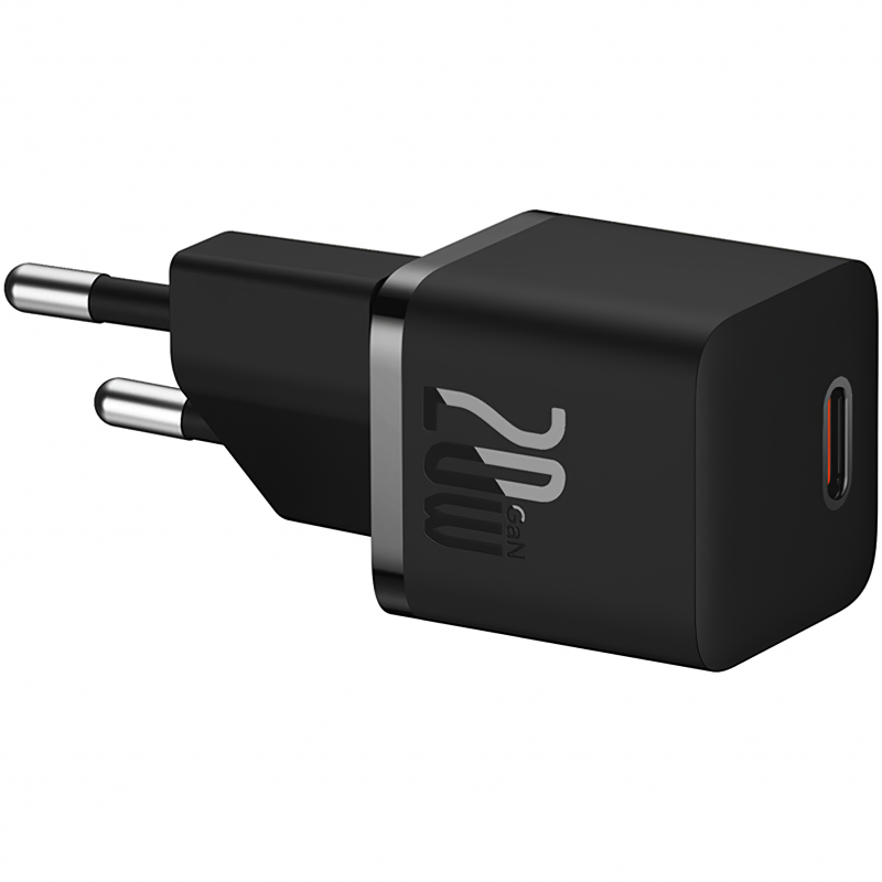 Carregador Baseus GaN5 Fast Charger (Mini) 1C 20W USB-C Preto