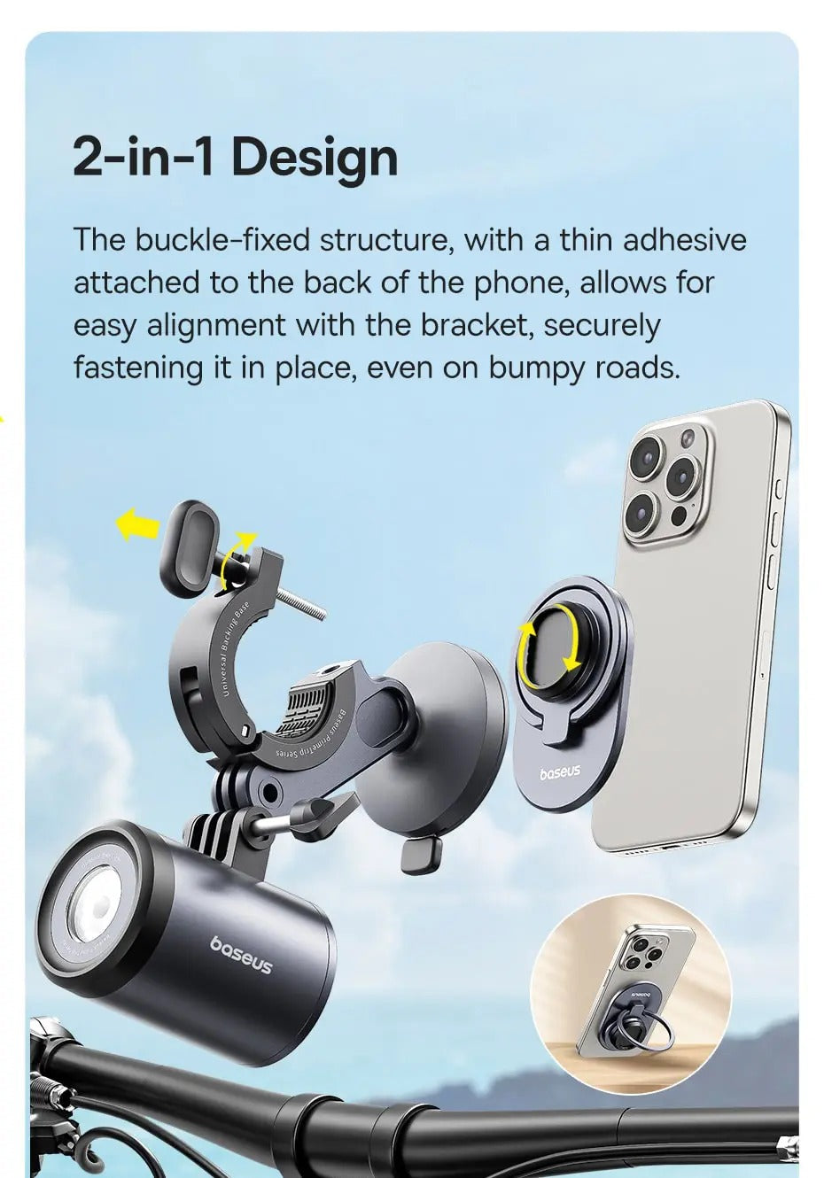 Baseus Primetrip Series Dual-Color Bike Light 2-In-1 Set Cosmic Black