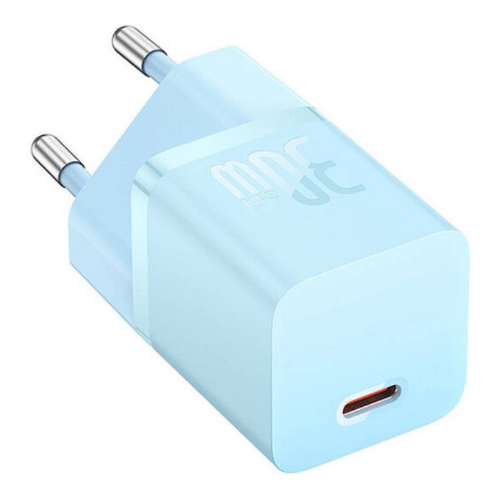 Carregador de Tomada Baseus Type-C GaN5 1C Fast Charge (Mini) 30W Azul