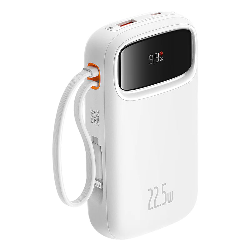 Powerbank Baseus Qpow2 Series Dual-Cable Fast Charge 10000mAh 22.5W Branco