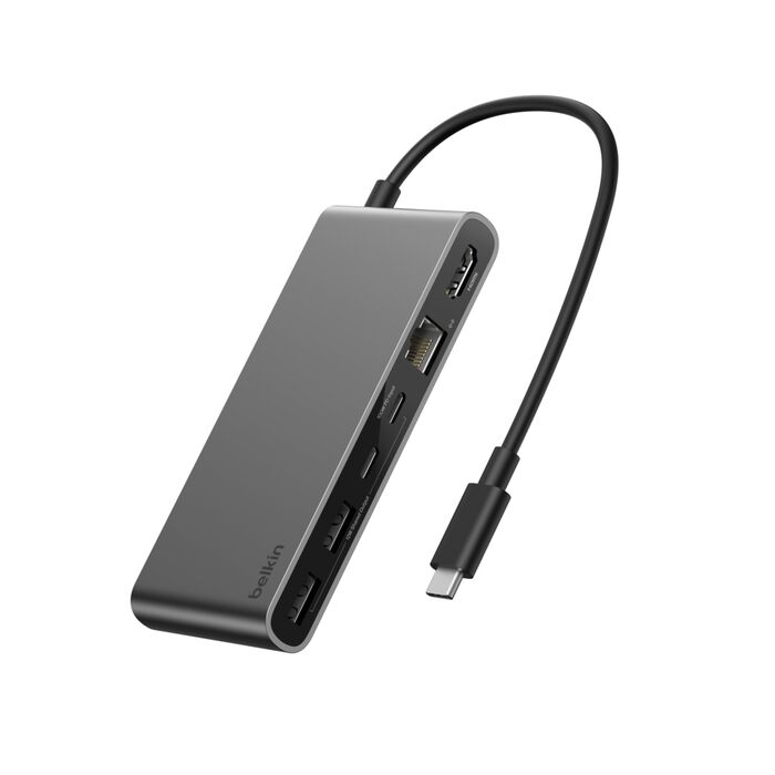 Hub Belkin 8-in-1 USB-C c/ Dual USB-C Ports Prateado
