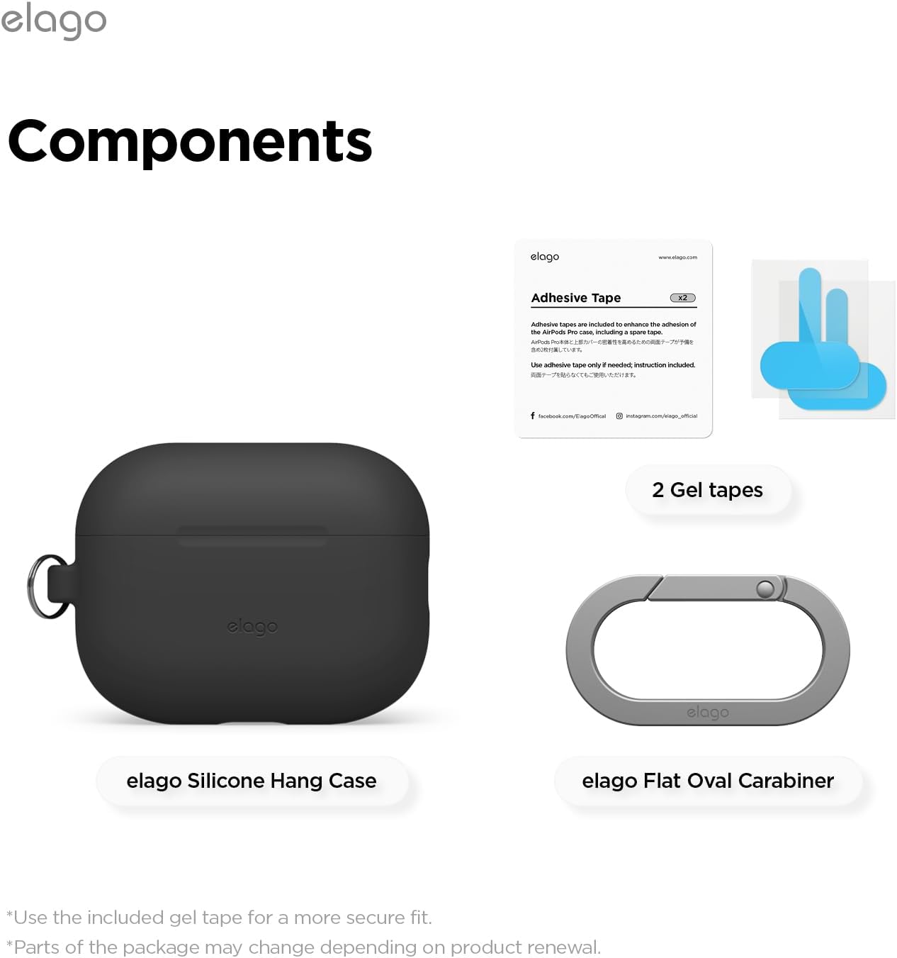 Capa Elago AirPods Pro 3 Hang Case Preto