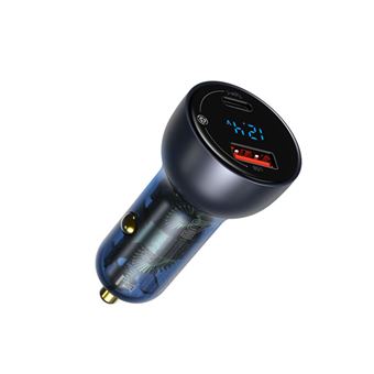Baseus Particular Digital Display Qc+Pps Dual Quick Charger Car Charger 65W Dark Gray
