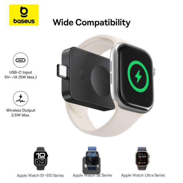 Baseus Carregador Magpro Magnetic Wireless Charger For E-Watch 2.5W Cosmic Black