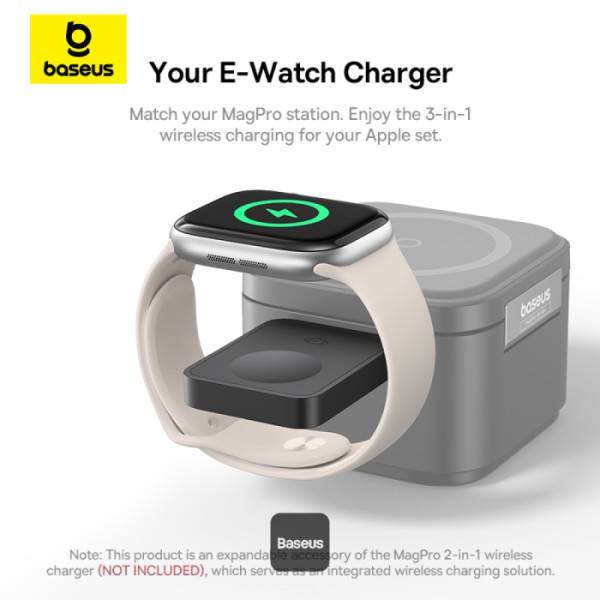 Baseus Carregador Magpro Magnetic Wireless Charger For E-Watch 2.5W Cosmic Black