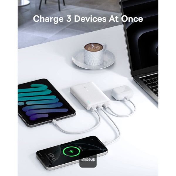 Powerbank Os-Baseus Enerfill Fp21 10.000Mah 22.5W Moon White (c/ Cabo Type-C 30cm)