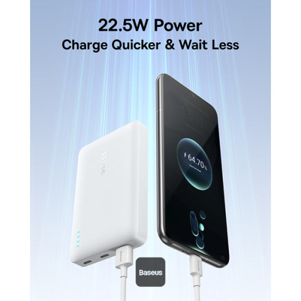 Powerbank Os-Baseus Enerfill Fp21 10.000Mah 22.5W Moon White (c/ Cabo Type-C 30cm)