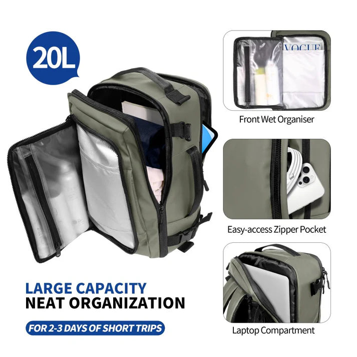 Tech-Protect Defender S50 Travel Laptop Backpack 20L Olive Green