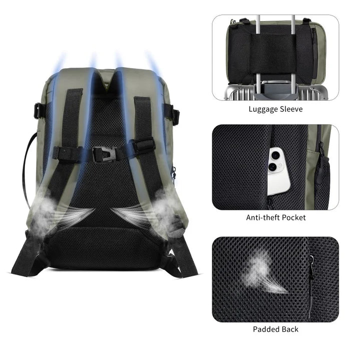 Tech-Protect Defender S50 Travel Laptop Backpack 20L Olive Green
