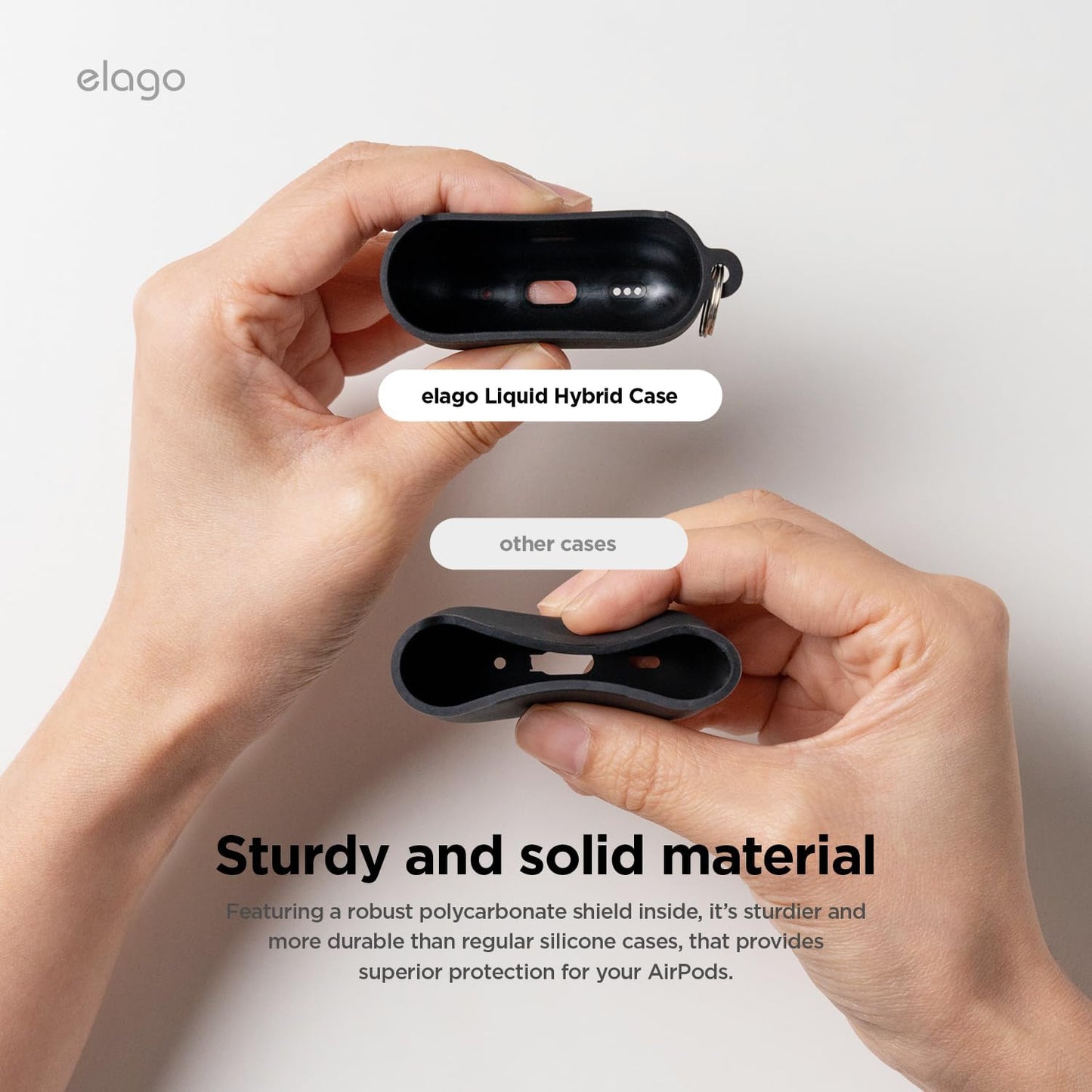 Elago Liquid Hybrid Case for AirPods 4 (Black)