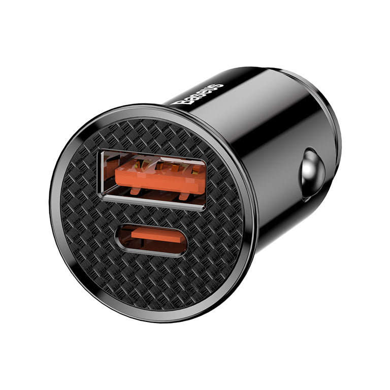 Carregador Baseus Circular Plastic A+C 30W Pps Car Charger Preto
