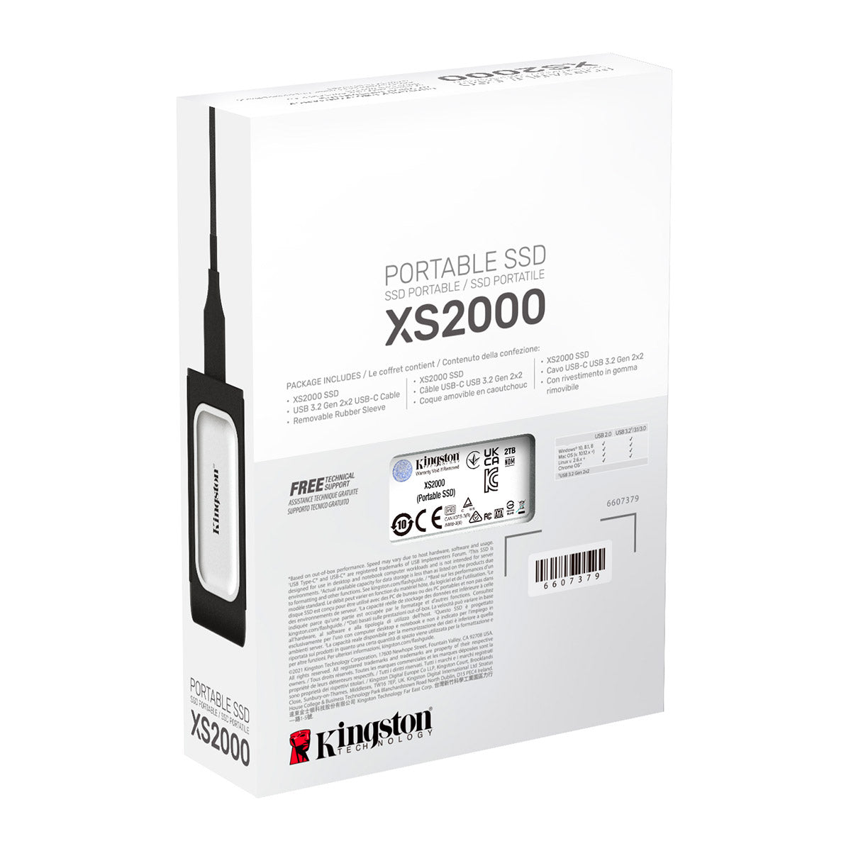 Kingston SSD Externo xS2000 4TB USB 3.2 Gen2 Cinza