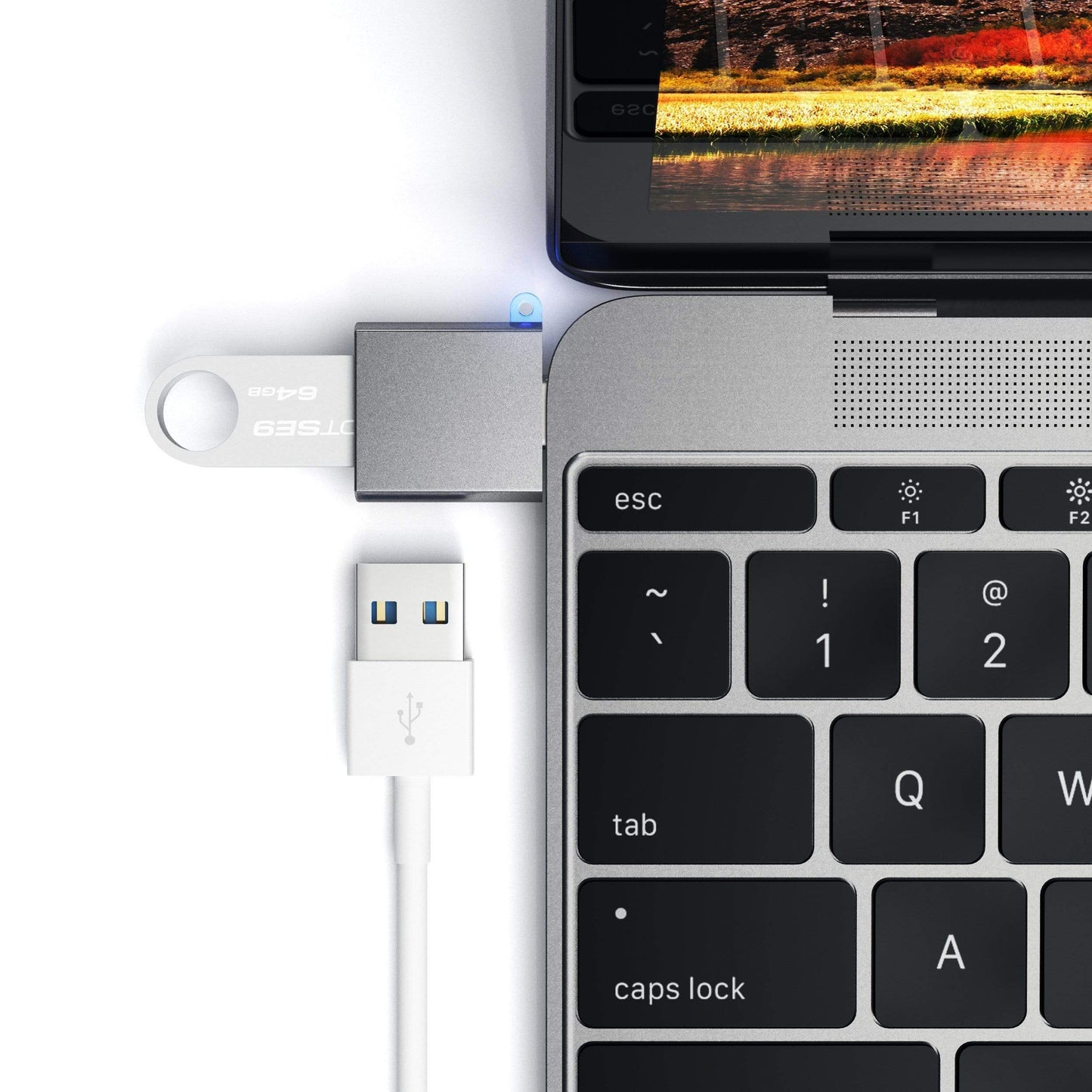 Adaptador Satechi USB-C to USB3 (space grey)