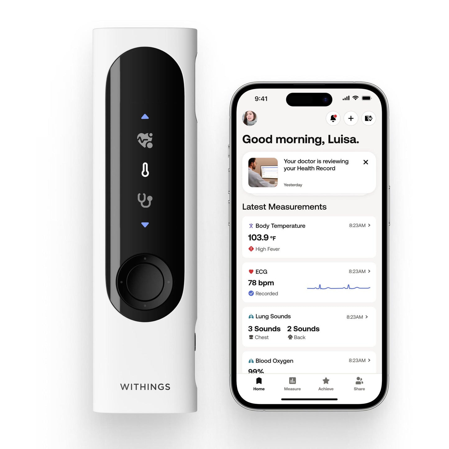 Sensor de saúde Withings BeamO