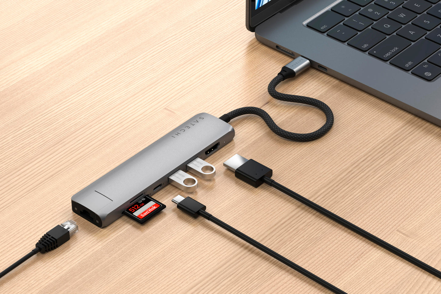 Multiport Adapter Satechi USB-C Slim 7in1 (space grey)