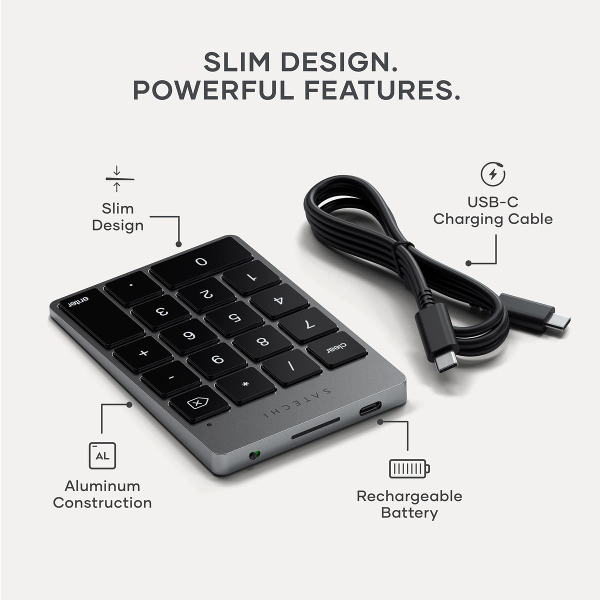 Teclado numérico Satechi Sim Wireless Keypad (space grey)