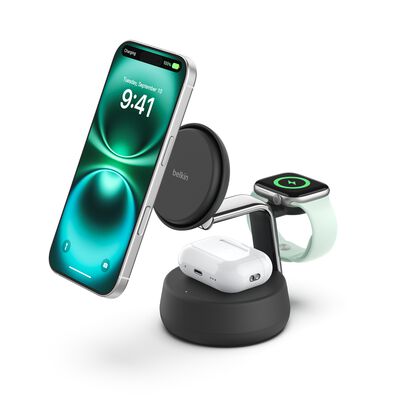 Carregador Belkin UltraCharge Pro 25w 3 em 1 Magsafe Qi2 Carvão