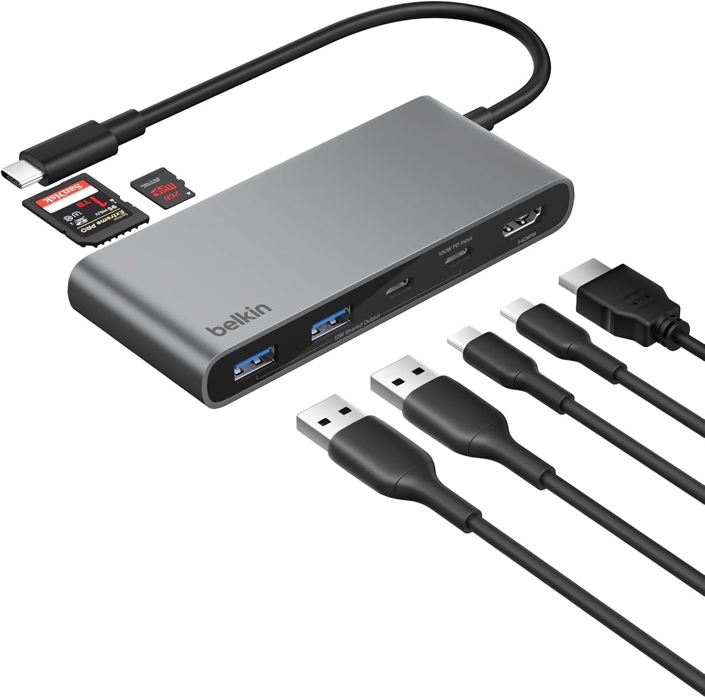 Hub Belkin USB-C de 7 portas, com HDMI 4K Silver