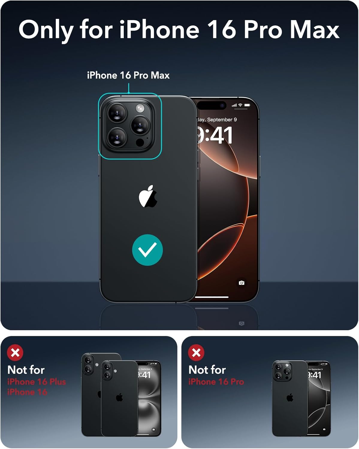 Pack Peliculas ESR c/ 3 protetores de ecrã para iPhone 16 Pro Max