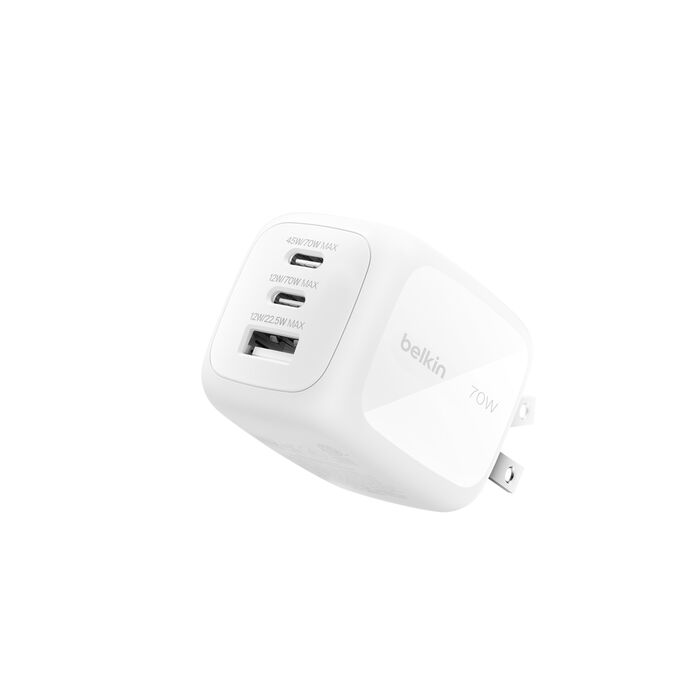Carregador Belkin 70 w 2C1A + pontas tomada UK, EU, US