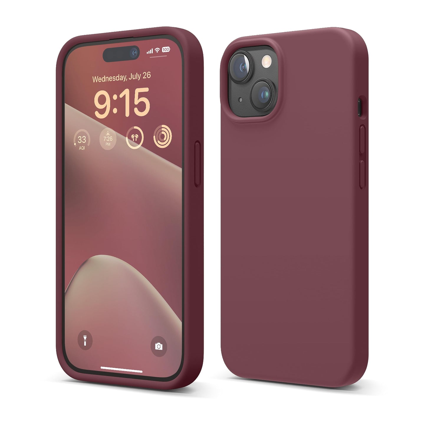 Silicone Case iPhone 15 Burgundy