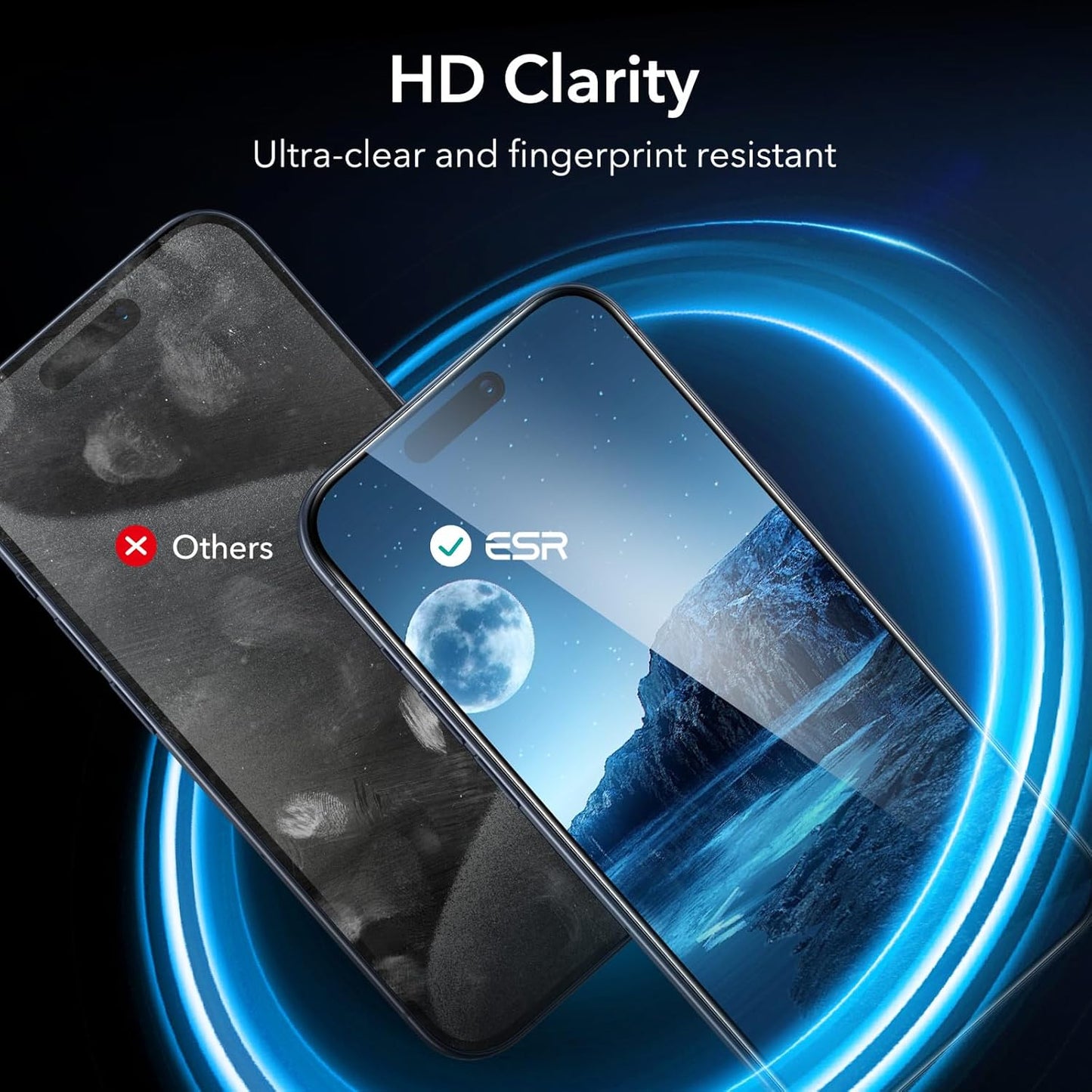Pack Peliculas ESR c/ 3 protetores de ecrã para iPhone 15 Pro Max