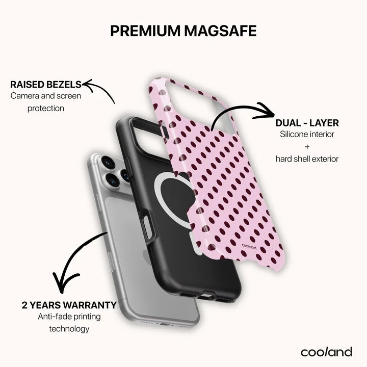 Capa Cooland iPhone 18 Pro Burgundy Polka