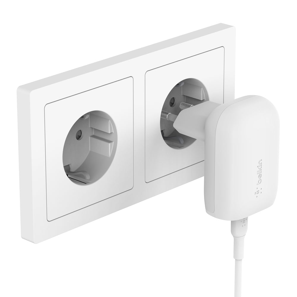 Belkin 30W Usb-C Pd Pps Wall Charger, White W/1M Pvc C-Ltg Cabo